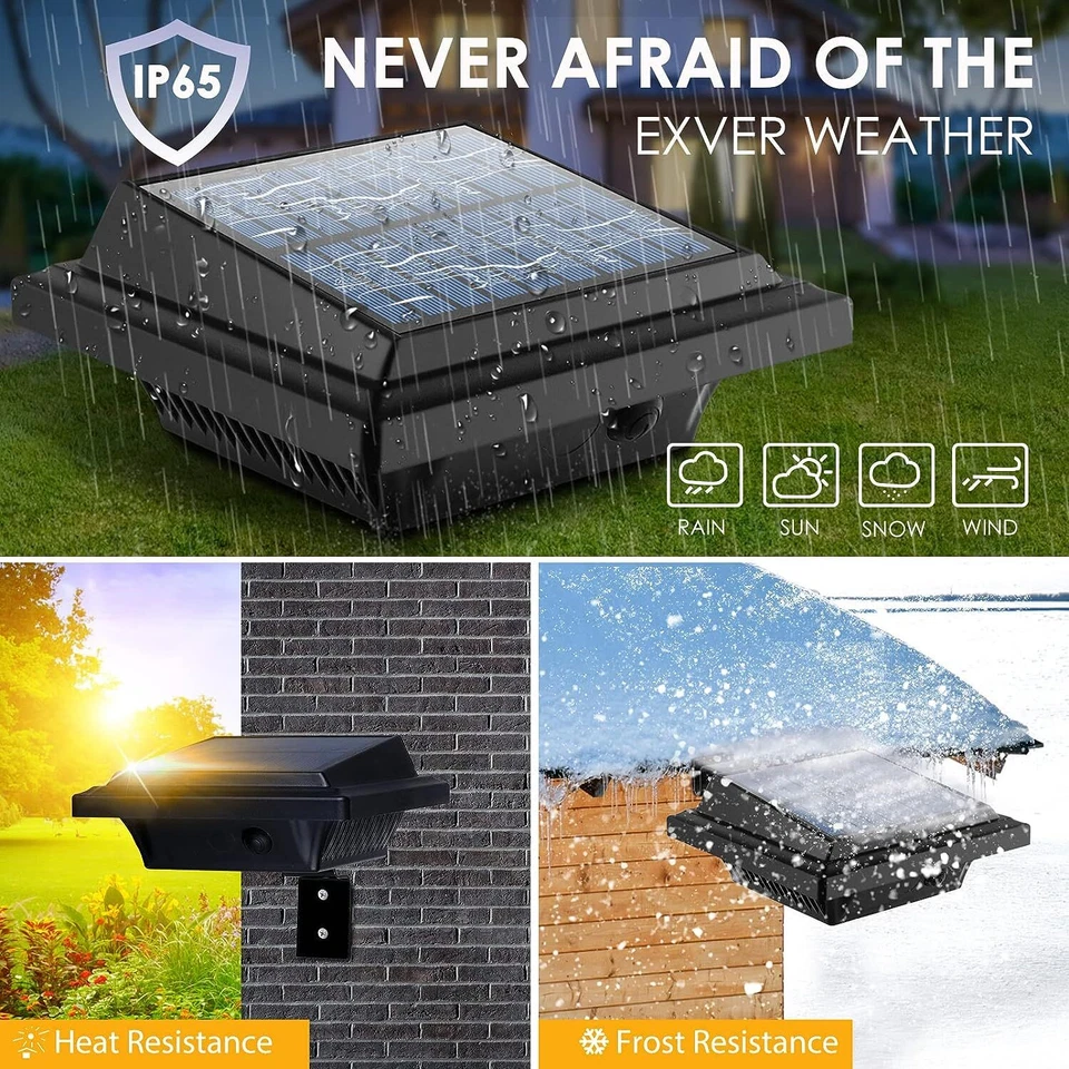 New 40LEDs Solar Power Gutter Fence Wall Lamp Light Sensor Garden Yard Path Lamp - Image 3 of 4