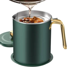 Stainless Steel Bacon Grease Saver with Fine Mesh Strainer 2L / 67.6 fl oz No...