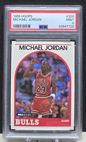 1989- NBA Hoops - #200 Michael Jordan "THE GOAT" PSA 9 MINT Sweet Card.