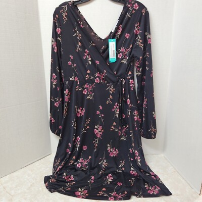 New Stitch Fix Women's KAILEIGH Kaela L/S Maternity Dress Size M Black Floral