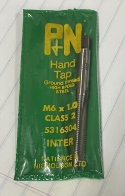 1 NOS Hand Tap Ground Thread HSS M6x1.0 Class 2 5316304 Inter P&N Made ...