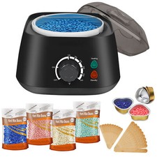 Wachsger&auml;t Set Waxing K&ouml;rper Haarentfernung Hei&szlig;wachs Salon + Wachs Bohnen 400g