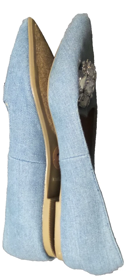 Mocasín plano Rampage Coolsie azul denim punta en punta adornado con gemas talla 7 M Foto 2 de 4