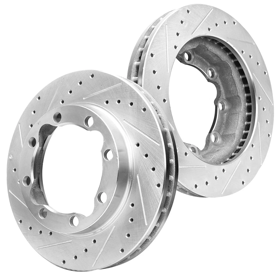 318mm 8-Lugs Front Drilled Brake Rotors for Dodge Ram 2500 3500 Chevy GMC K3500 - Image 3 of 4