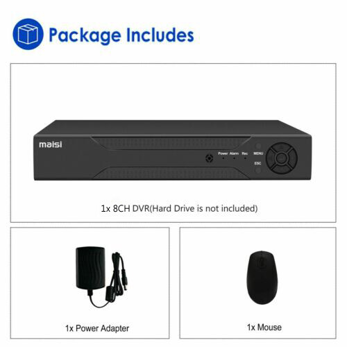 MAISI 8 Channel CCTV Video Recorder DVR HD 1080p for Home Security