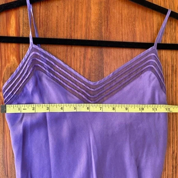 UNDERCOVER Abito Victoria's Secret Y2K Viola 100% Seta Slip XS Ottime Condizioni