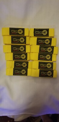 12 Wrap-It Storage Quick-Strap Cord Wraps, 12 inch  Yellow.   
