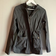 Eden Society Holly Contrast Hood Cargo Jacket Dark Grey M