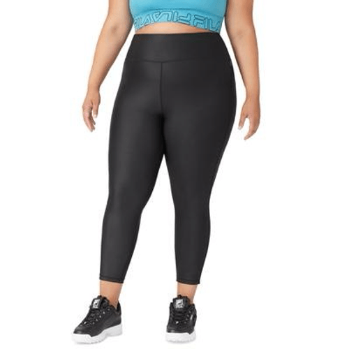 Leggings da allenamento Fila donna S Night Out look pelle 7 8 nero taglia 1X