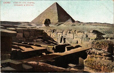 Old postcard AK CAIRO View of the Temple Pyramid Sphinx EGYPT (1325994)