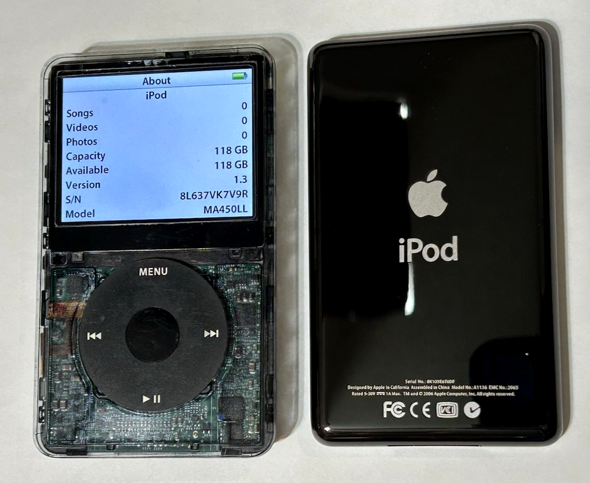 APPLE iPOD CLASSIC 5.5th Smoked 128GB SSD Wolfson DAC Atomic
