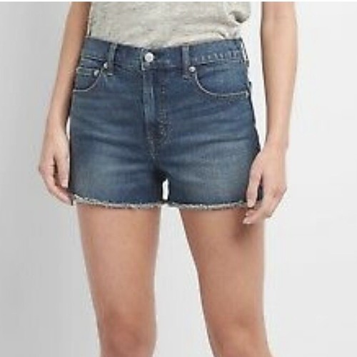 New Gap High Rise 3” Denim Shorts Size 28 Cutoff Frayed Womens | eBay