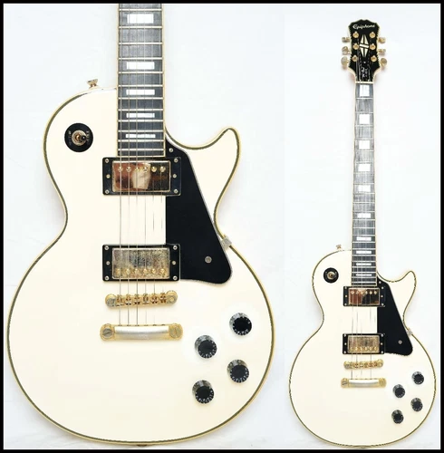 Used 2011 Epiphone by Gibson Les Paul Custom PRO White CoilTap Gold Hardware