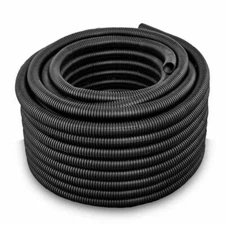 High Quality 25 ft Feet 3/4" Split Wire Loom Conduit Polyethylene Tubing Black