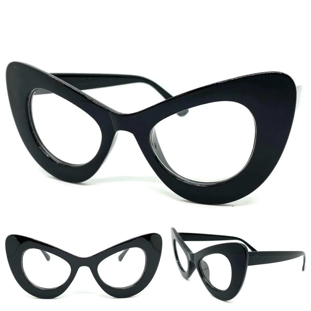 Mujer Cl sico Vintage Retro Ojo de Gato Estilo Claro Lentes Gafas