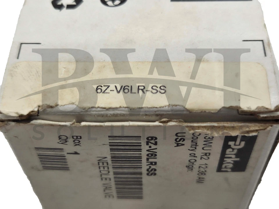 NEW Parker 6Z-V6LR-SS Needle Valve, V-Series, 3/8", SS, 5000 PSI. 6ZV6LRSS - Image 2 of 4