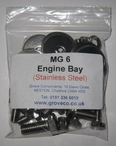 MG 6 Engine Bay Upgrade Kit - Stainless Steel - Under Bonnet Hex Kit MG6 - Picture 3 of 3