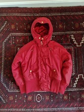 Vintage Fubu Ladies Coat M - Red Puffer With Hood 90s Rare