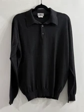 VTG Avon Celli Italy Wool Sweater Mens Gray Collared 3/4 Button Size 54 ( XL)