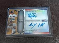 ALBERT ALMORA~MIKEY WHITE~2011 DUAL BLUE AUTO ~GOLD REFRACTOR~23/50~USA Baseball