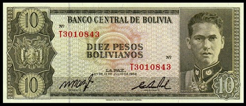 Bolivien 10 Bolivianos, 1962, P-154, UNC *** - Bild 1 von 2
