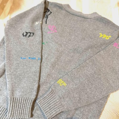 Maison Special】 Maison Special Embroidered Knit Cardigan, Grey | eBay