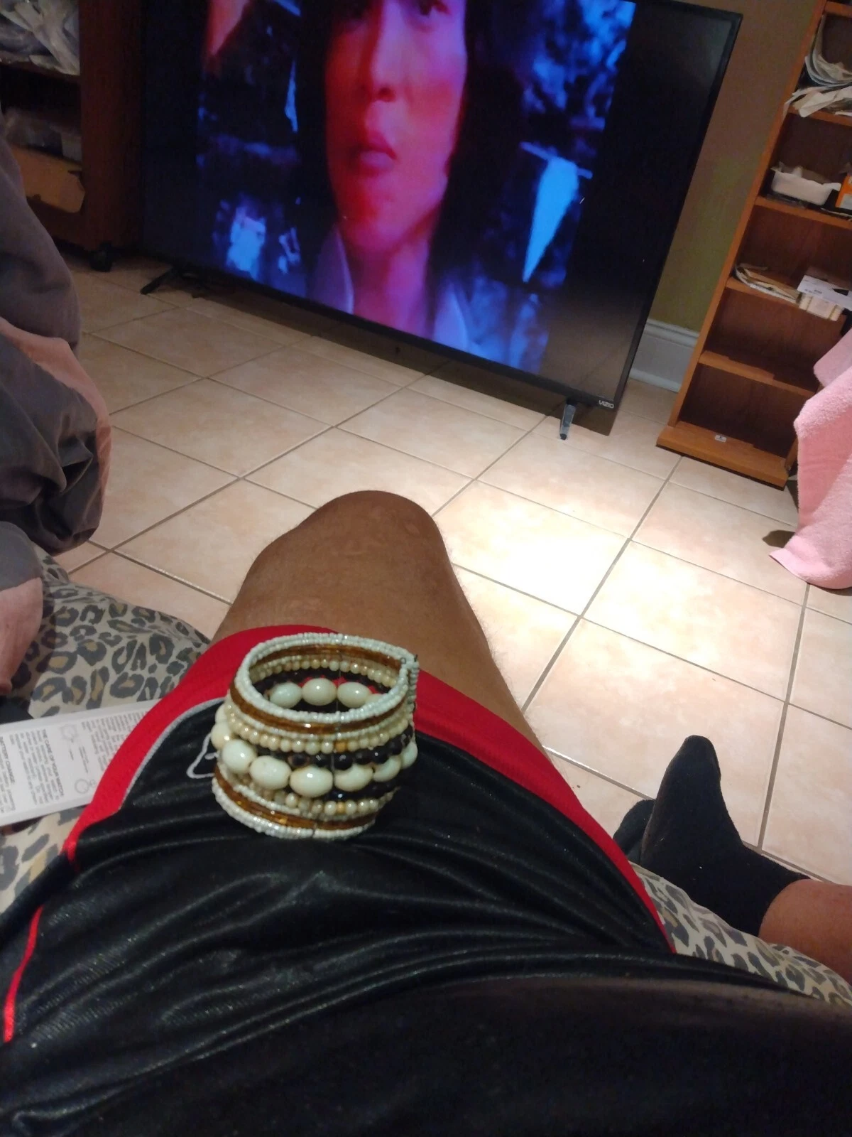 OFF WHITE Bracciale Polsino Vintage Artigianale Beige Crema Semi Perline Filo Memoria Allungato