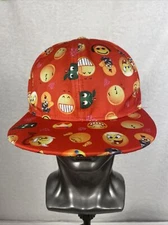 Emoji Print Baseball Hat Snap back Skater Gamer XGames  Y2K Grunge Casual Golf