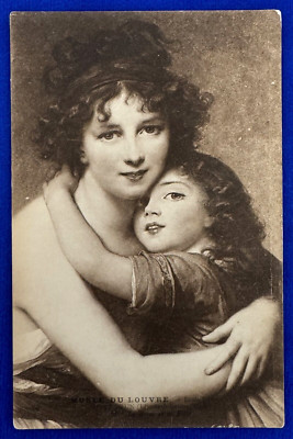 Antique 1918 Elisabeth Louise Vigee Le Brun with Daughter Louvre Paris Postcard