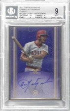 CARL YASTRZEMSKI 2017 TOPPS DEFINITIVE FRAMED PURPLE AUTO /10 BSG 9 10AU POP 1/1