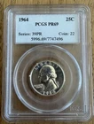 1964 P PCGS PR69 Washington Silver Quarter 25c US Mint Coin 1964-P PF-69