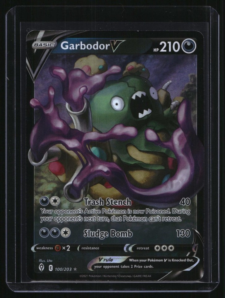 Pokemon Evolving Skies Garbodor V Holo Ultra Rare TCG Card Pokemon Evolving Skies Garbodor V 100/203 Holo Ultra Rare TCG Card