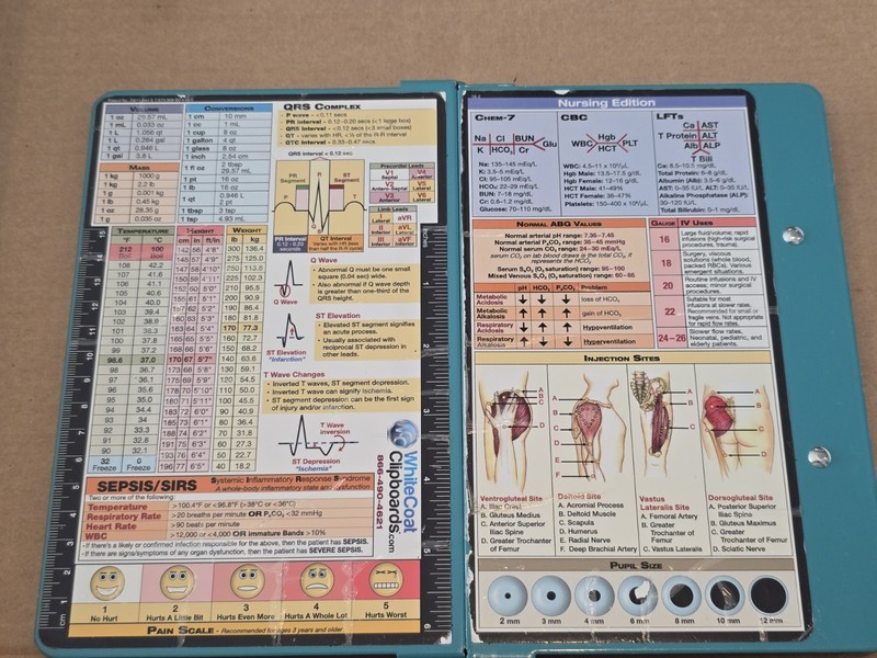 Nursing Edition Clipboard - Foldable Teal/Aqua