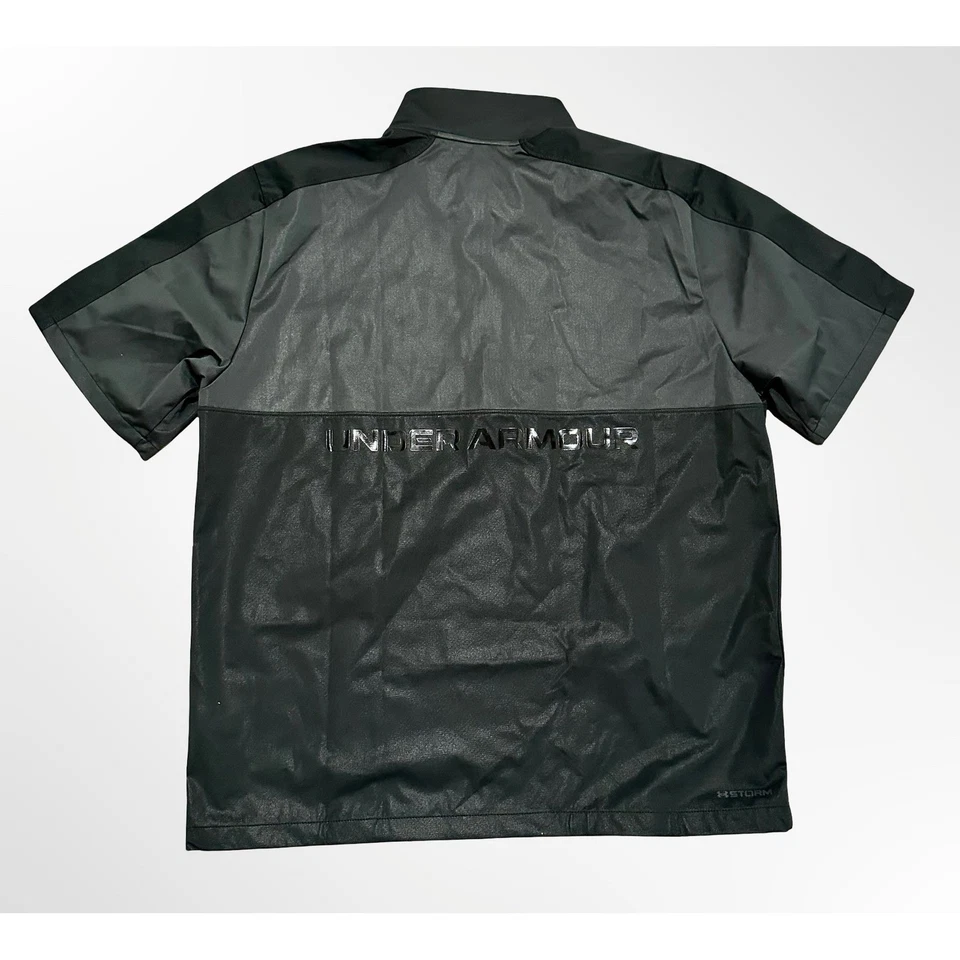 Camisa de golf Under Armour UA Storm Drive Wind manga corta para hombre grande negra Foto 2 de 4