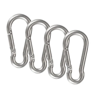 4er-Satz Flaggenstangenringe für Ersatzclips, M4 Federschnapphaken, silber - Bild 1 von 4