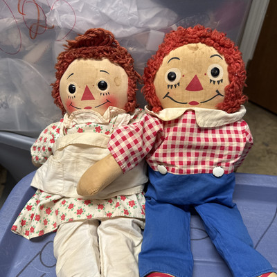 Johnny Gruelle Own Raggedy Ann and Andy 15-18  Dolls Knickerbocker Hong Kong Z10