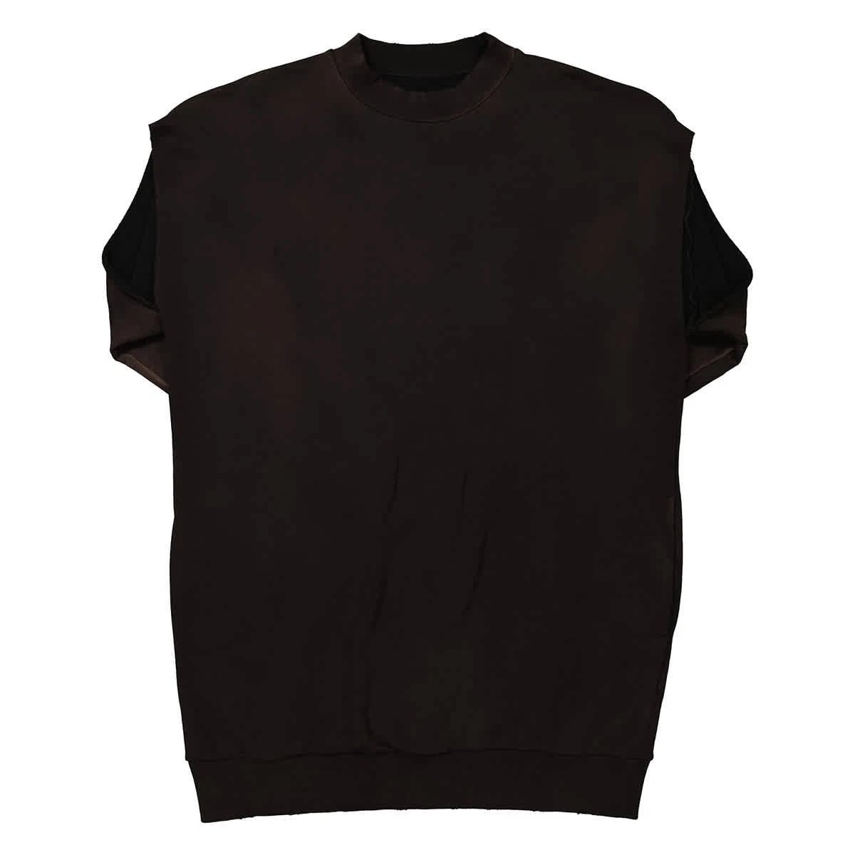 Abito donna MM6 Maison Margiela nero in felpa con maniche ritagliate taglia X Small