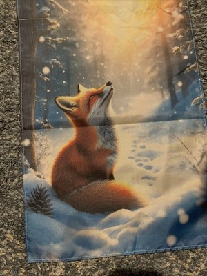 Trending Baby Fox Enjoying The First Snow Yard Flag Double Sided Polyester 12x18