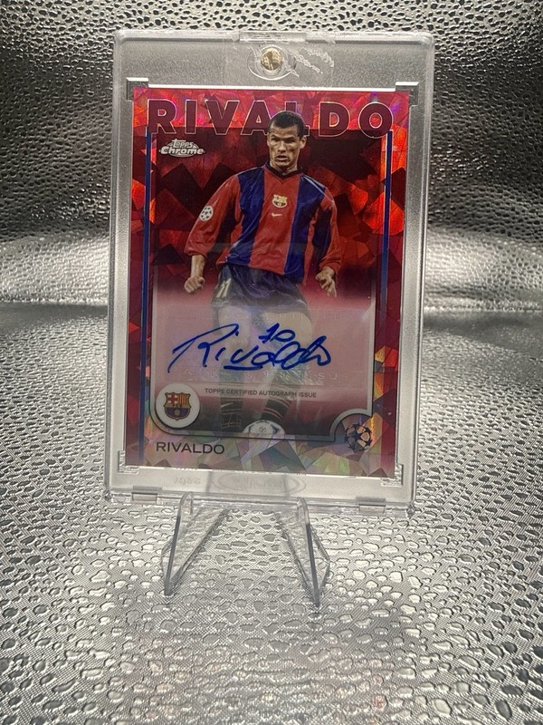 2024-25 Topps Chrome Sapphire UEFA #CA-RV Rivaldo Red Auto 5/5 Color Match 🔥