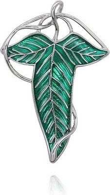 LOTR Elven Green Tree Leaf Enamel Pin - Hobbits Cloak Clasp Costume... 