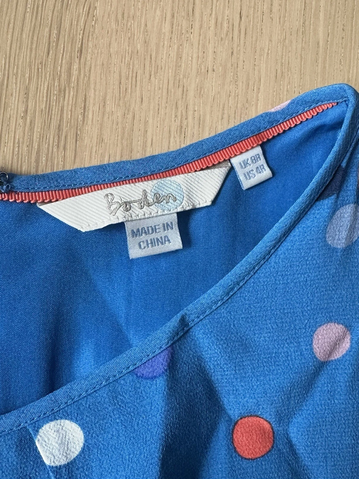 VETEMENTS Boden Calissa abito midi donna modesto blu a pois taglia 4R 2042