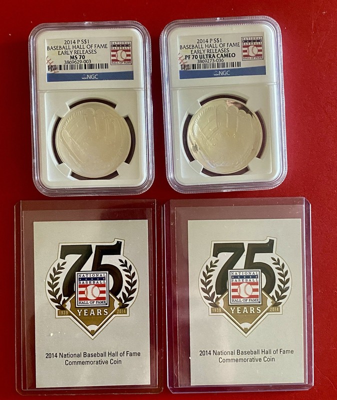 2014 P $ 1 Hall Of Fame Baseball MS70 And Pr70 Early Release Lot Of 2