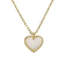 Van Cleef & Arpels Sweet Alhambra heart Yellow gold Shell Necklace