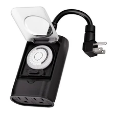 K KASONIC - Outdoor Light Timer Outlet, 24 Hour Mechanical Switch, Heavy Duty...