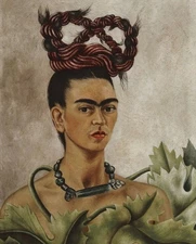 1941 Self Portrait with Braid, by Frida Kahlo 11"X14" GLOSSY POSTER PRINT