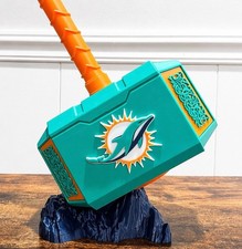 "Memorabilia deportiva de los Dolphins 13"" Thor Hammer Mjolnir Rock Stand Miami Florida NFL"