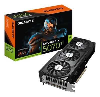 GIGABYTE GeForce RTX 5070 Ti WINDFORCE OC V2 16G Graphics Card - 16GB GDDR6, 256