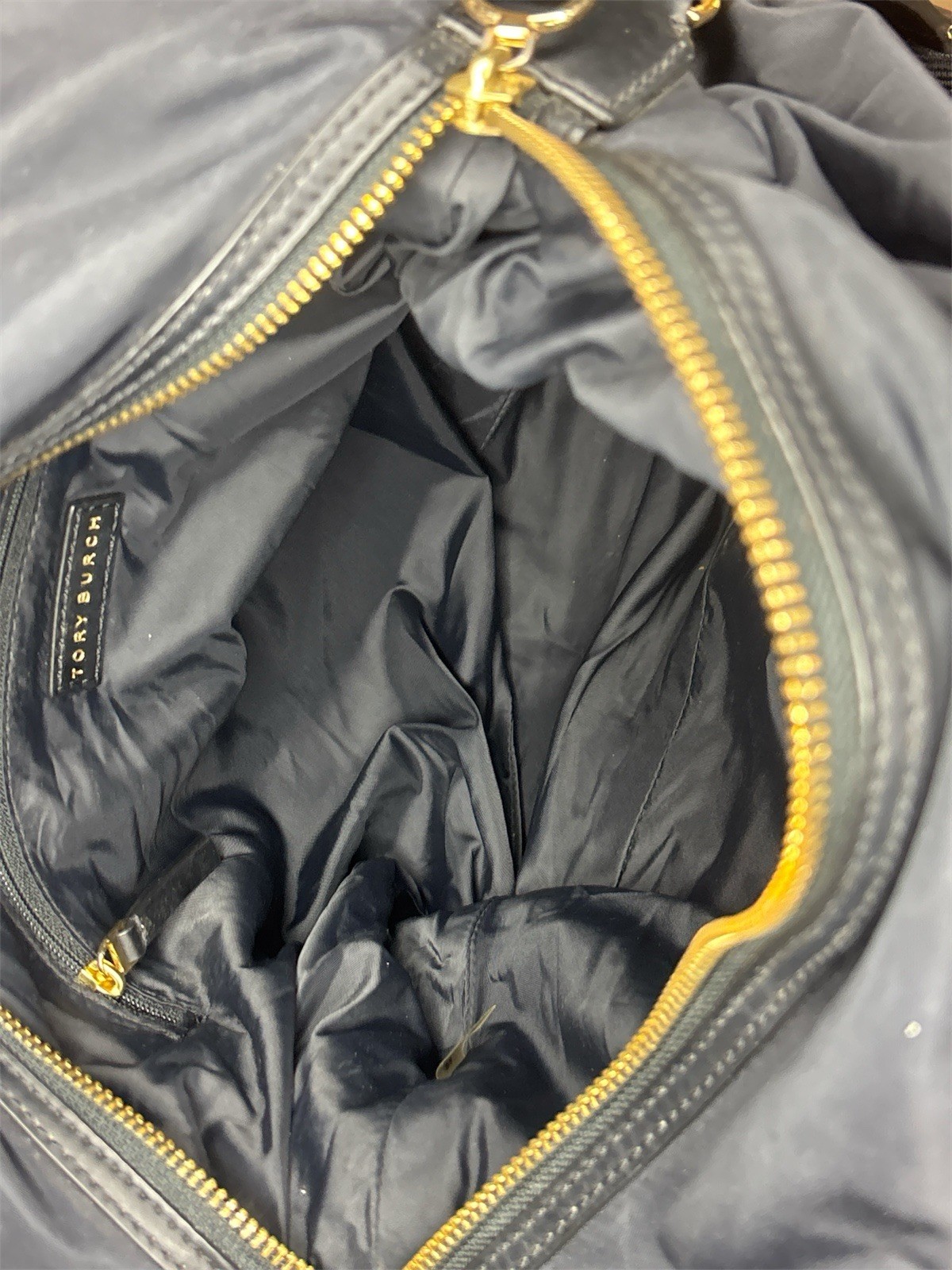 TORY BURCH Tilda Women's Black Nylon Slouchy Satchel Shoulder Bag EUC! $278 thumbnail 4