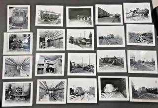 Vintage Train Locomotive Wrecks Photo Lot.....Magee Trans Museum & D & H RR