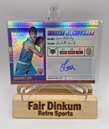2025-26 Topps NBA Hoops Liam McNeeley #HRS-LM Rookie Signatures Hornets AUTO RC